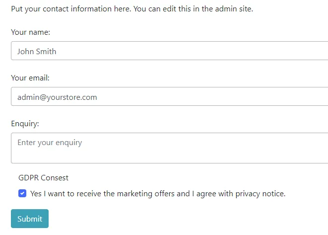 Contact forms attributes