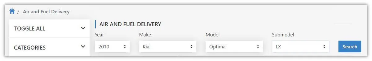Searching widget on Qualityoneautoperformance.com