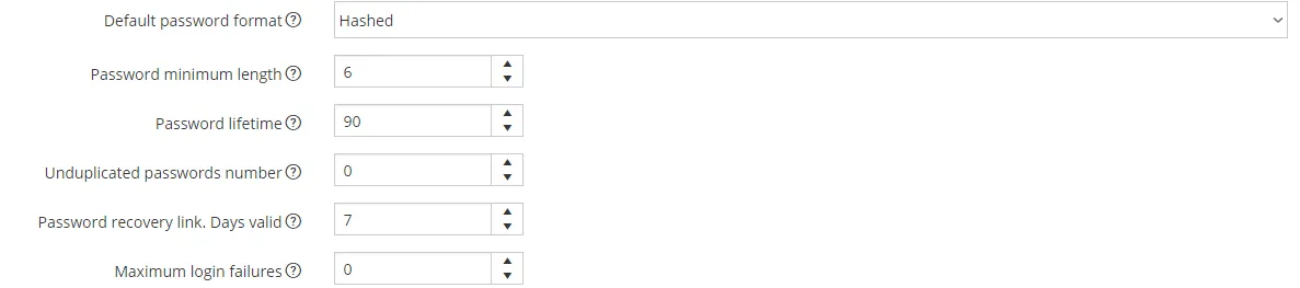 Password lifetime and password management