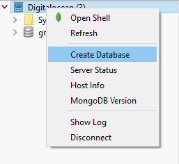 Create Database in MongoDB GUI Client