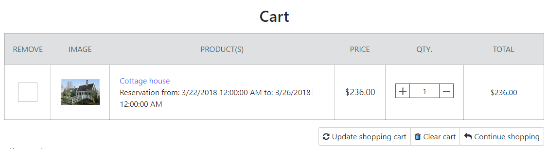 Shopping cart with reservation