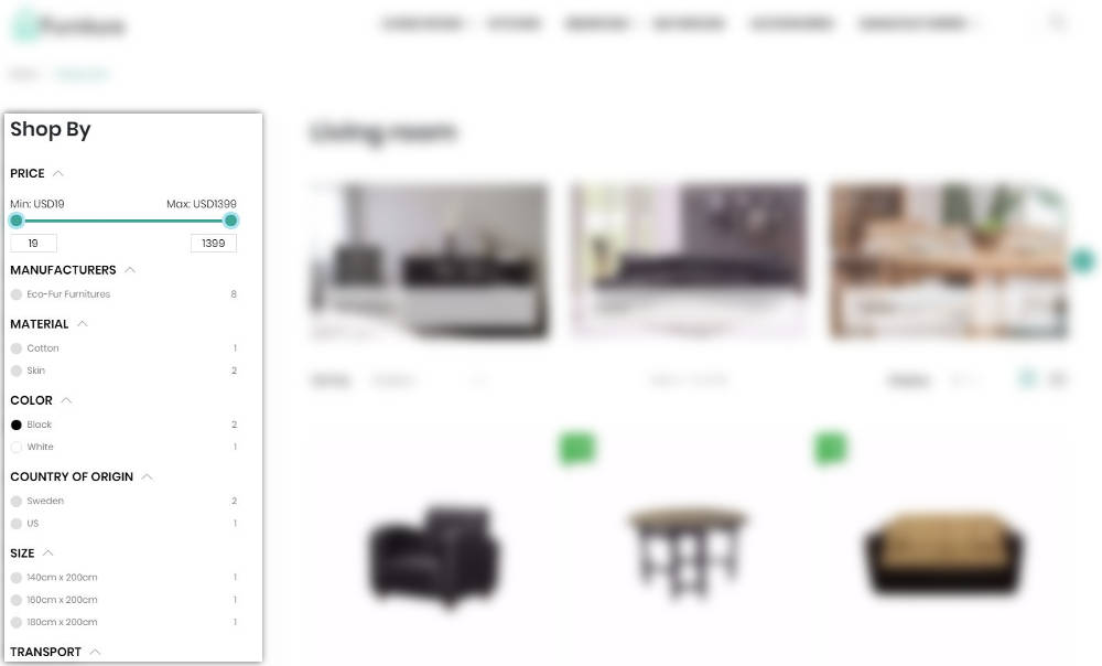 Filters in Furniture Theme