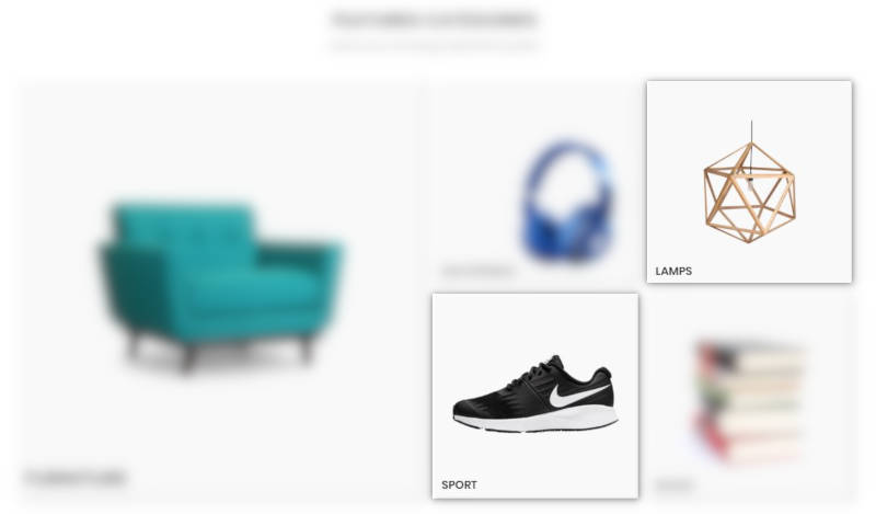 Featured Categories Grid in Froggy Theme